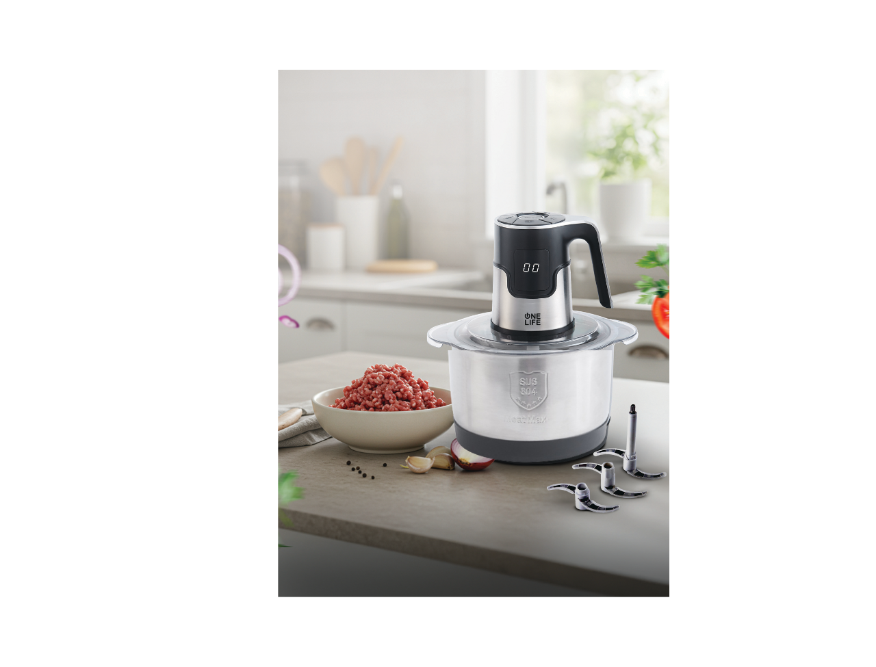 كبة وان لايف ديجتال 800 وات-4 لتر - 6 شفرات استانلس CH704DS - استانلس