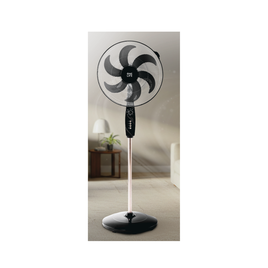 وان لايف مروحة ستاند 18 بوصة 6 شفرات- SF318B-اسود